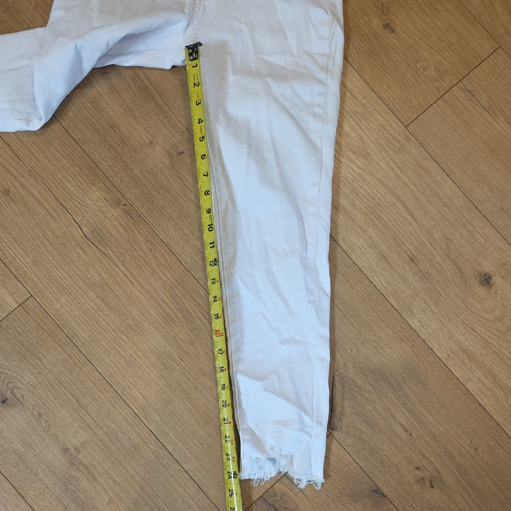 Women’s Skinny Jeans - White Frayed Hem - Picture 5 of 5